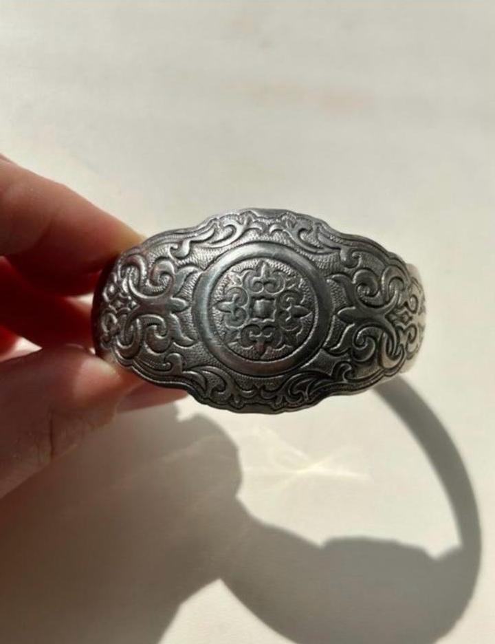 Серебряный казахский браслет