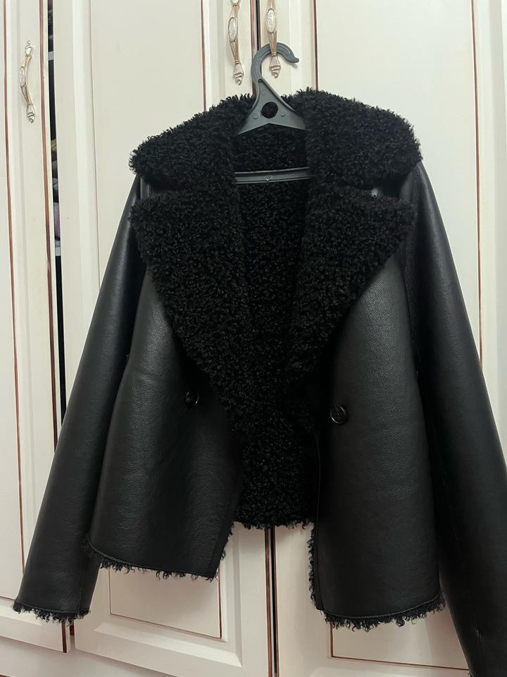 Новая двухсторонняя дублёнка 2-в-1, эко-кожа / teddy, Турция