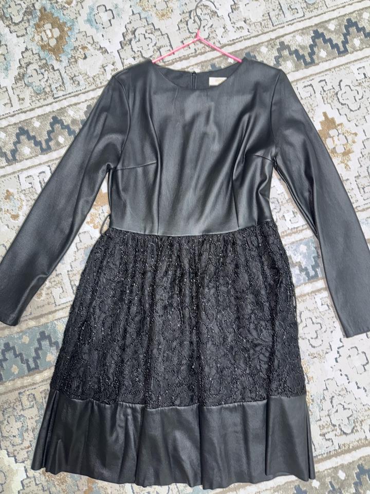 черное кожаное платье