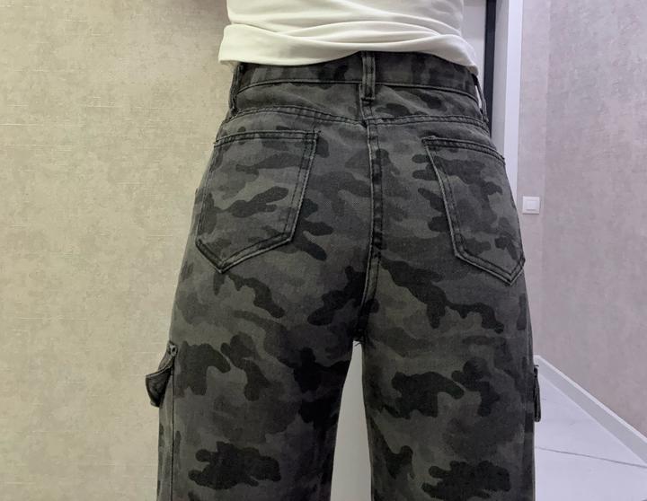 Джинсы карго камуфляжные
