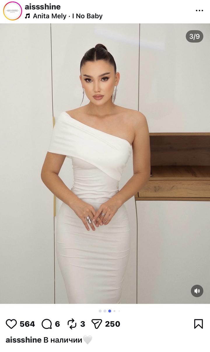 Белое вечернее платье от aissshine