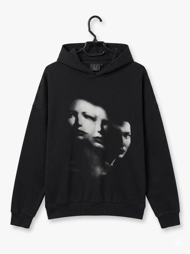 Худи oversize с концептуальным принтом