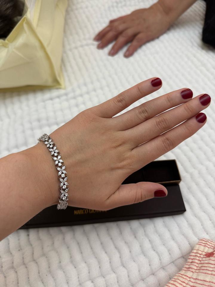 Тенисный браслет серебро