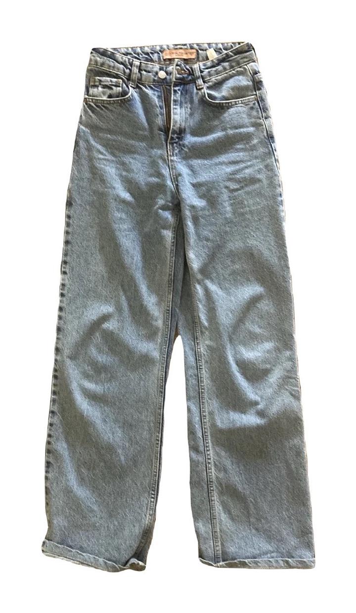 Голубые широкие джинсы 34