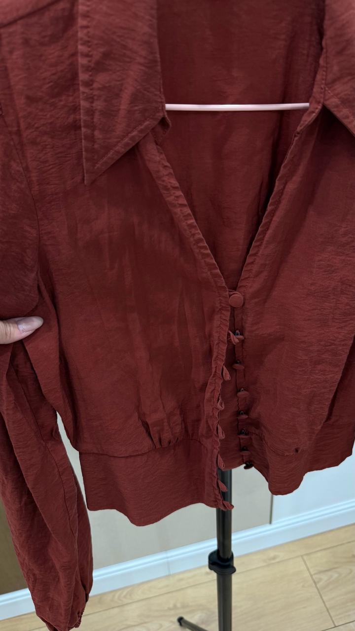 Рубашка блузка бардовая