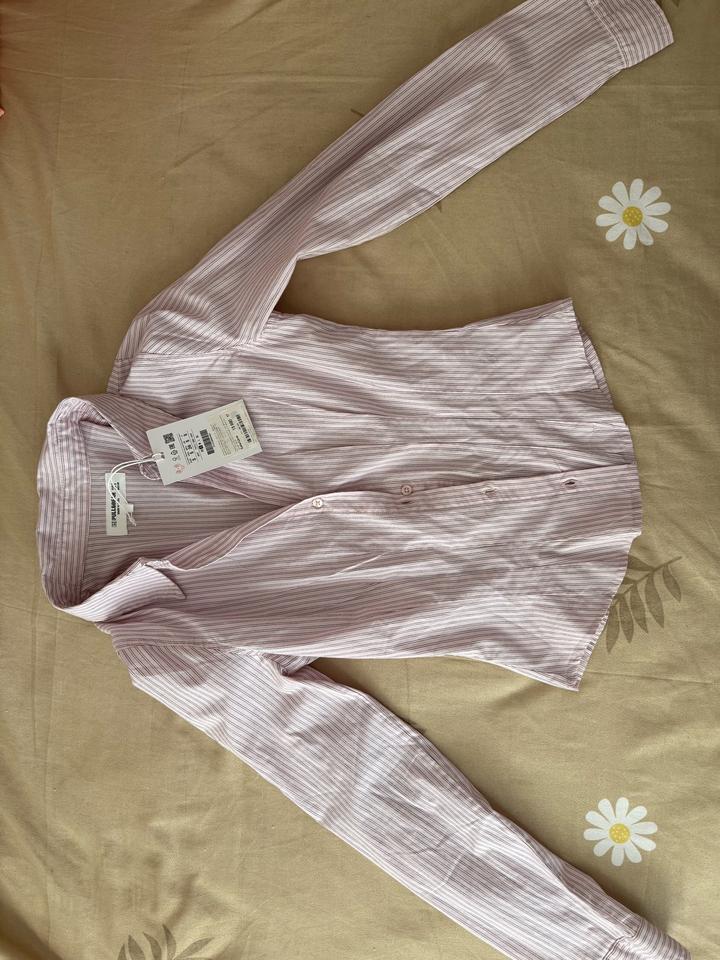 Розовая-белая рубашка в клетку с длинным рукавом от Pull & Bear