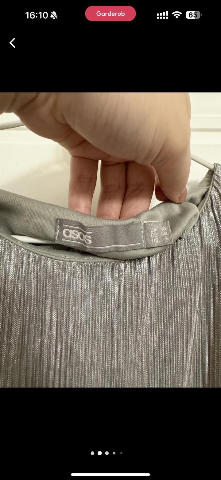 Платье ASOS плиссе металлик | M
