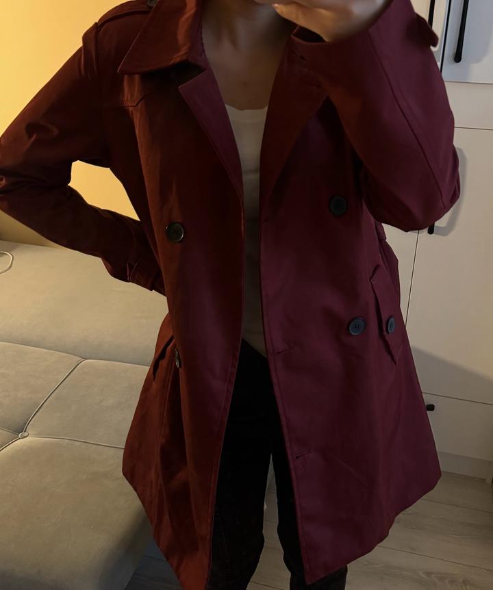 Тренч винный m размер
