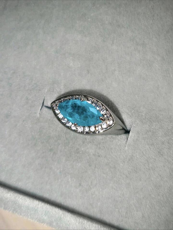 Кольцо с камнем в цвете турмалина париба s925