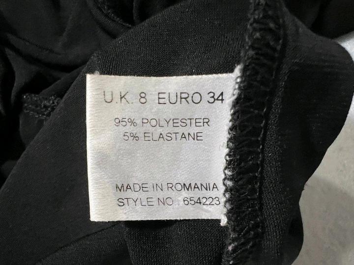 Винтажный топ блуза S черный стрейч рукав 3/4 лонгслив вечерний офисный