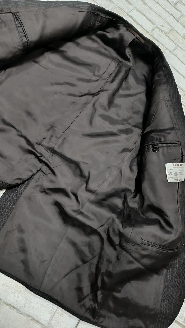 Винтаж Коричневый в клетку мужской пиджак