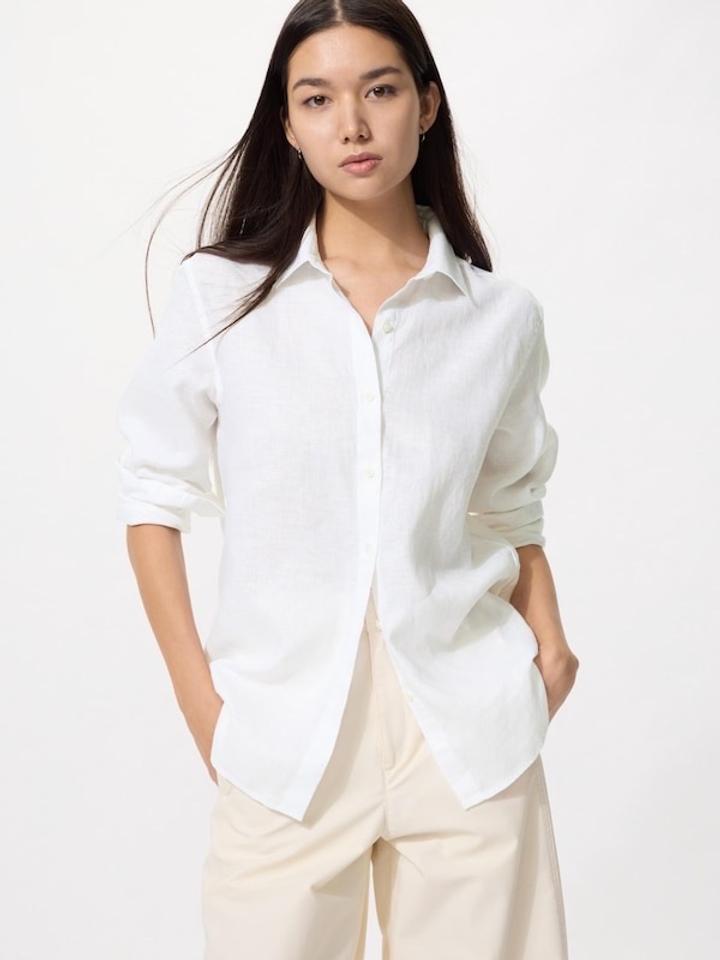 Рубашка UNIQLO ( лён 100% )