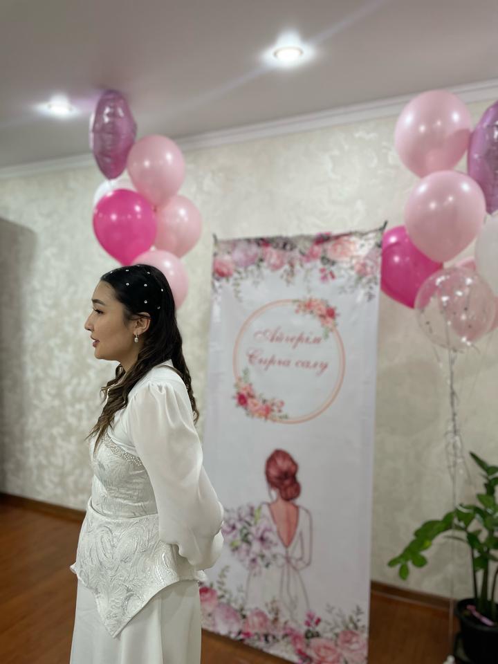 Элегантное белое платье (идеально для Никаха / Узату / Росписи)