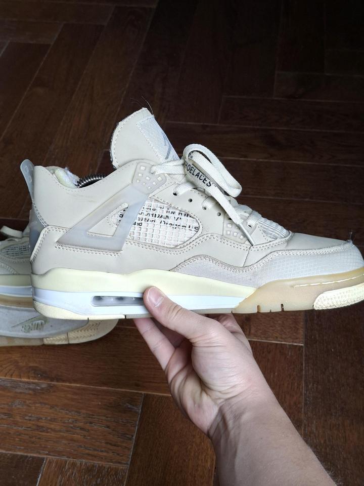 Nike Air Jordan 4 Off-White "Sail" (Реплика), размер 42