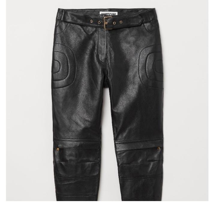 Кожаные брюки коллаборация Moschino и h&m