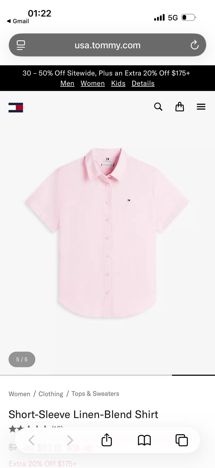 Рубашка леновая от tommy