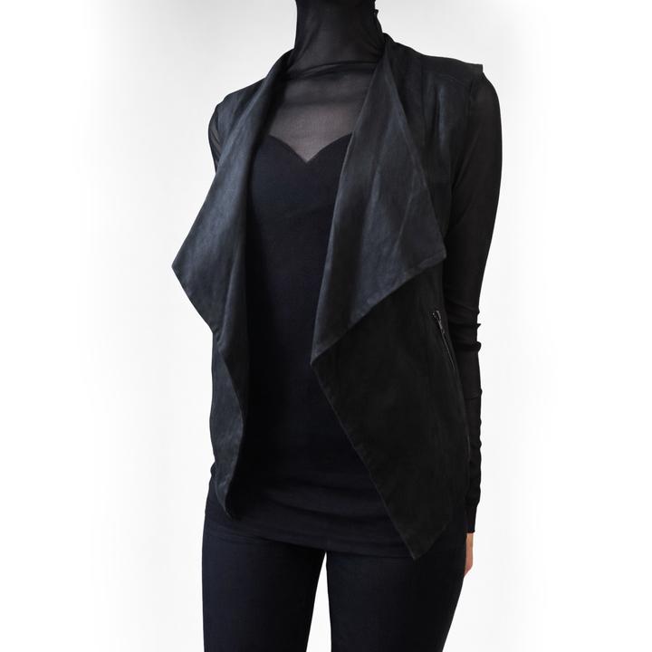 Жилетка в стиле rick owens / model off-duty из 100% натуральной кожи