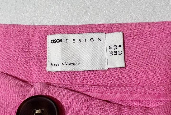 Брюки Asos р 44-46 (на талию 71-73 см) вискоза/лён розовые летние широкие wide