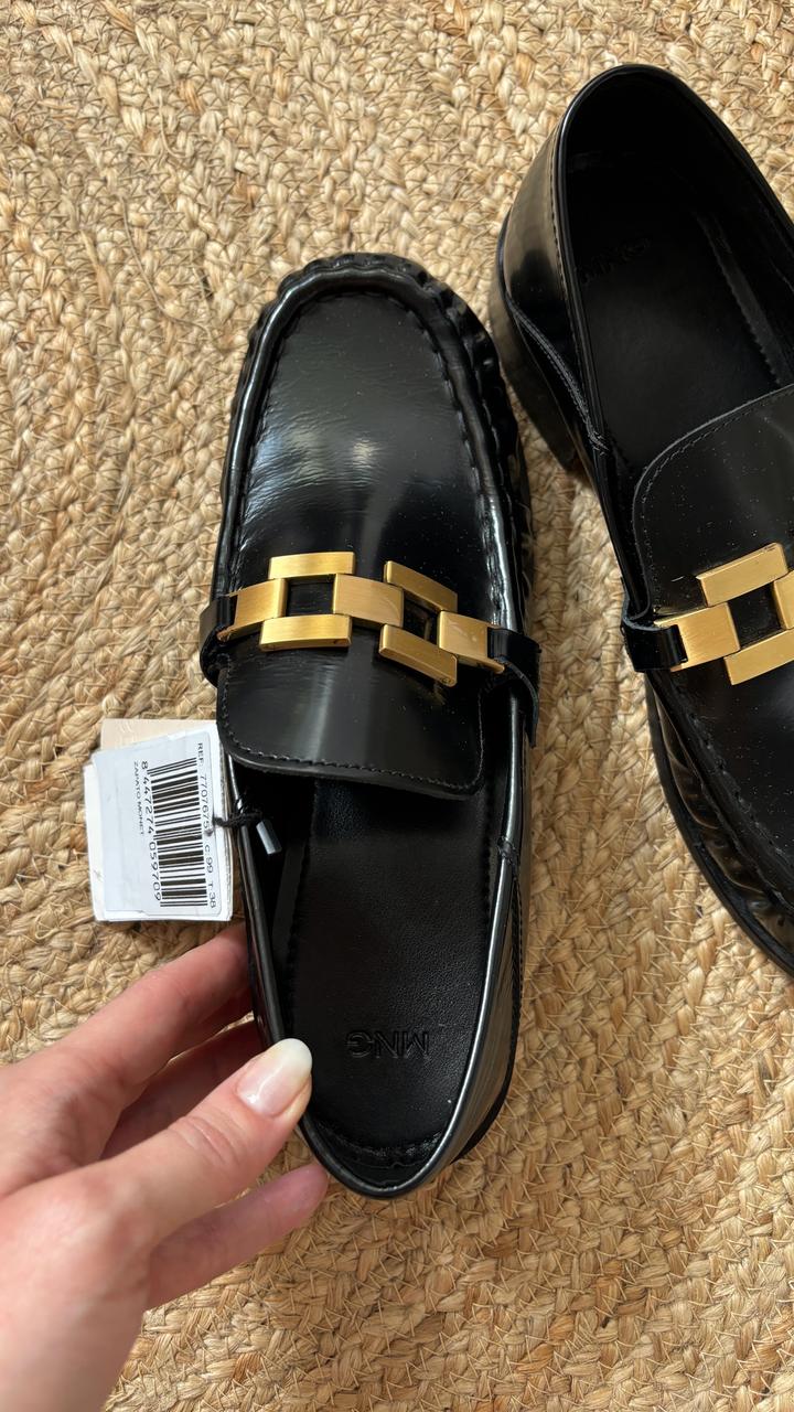 Кожаные лоферы Mango