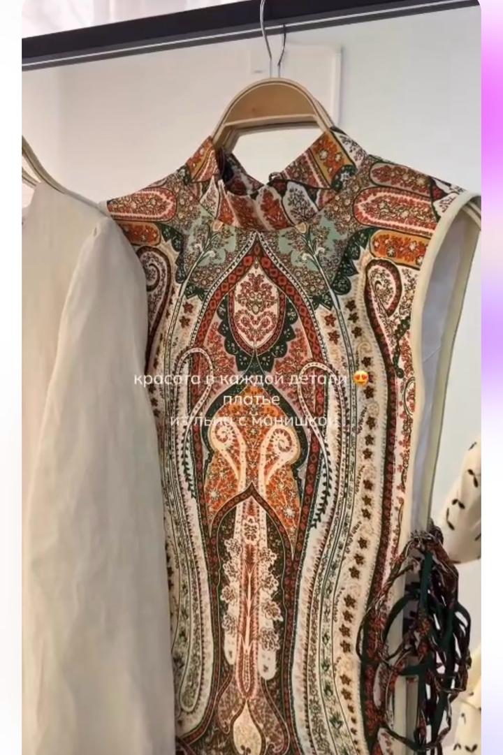 Платье изо льна с манишкой в этно стиле от Butik Maryam