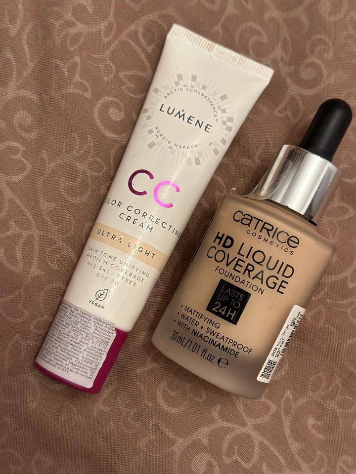 Cc крем Lumene+тональный крем Catrice