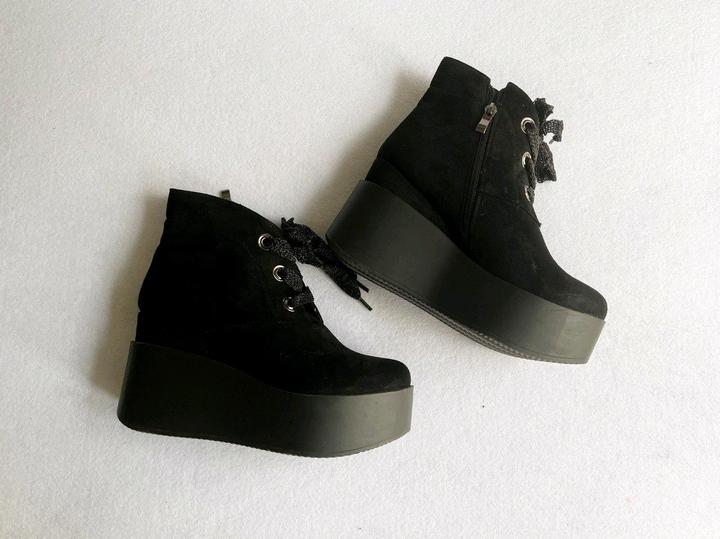 Ботинки ботильоны 38 размер на платформе искусственная замша