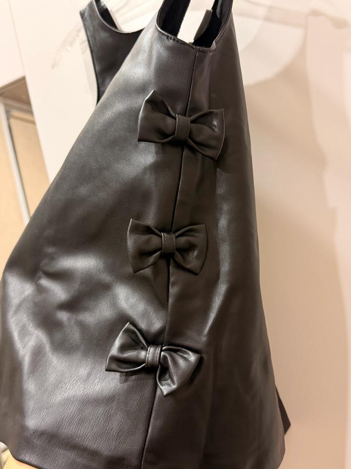Черное кожаное платье Zara kids