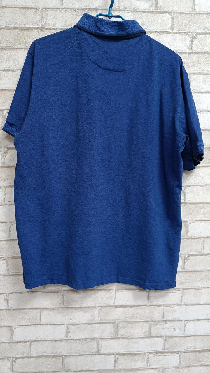 Мужская футболка поло синяя хлопок