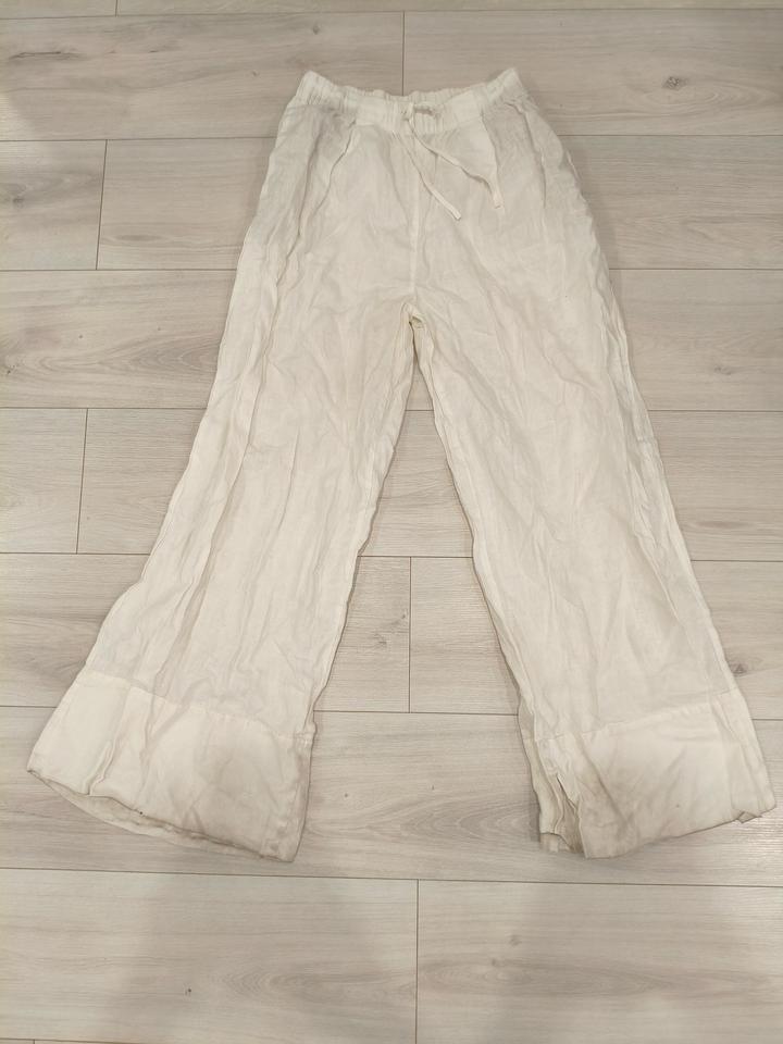 Белые льняные штаны Зара