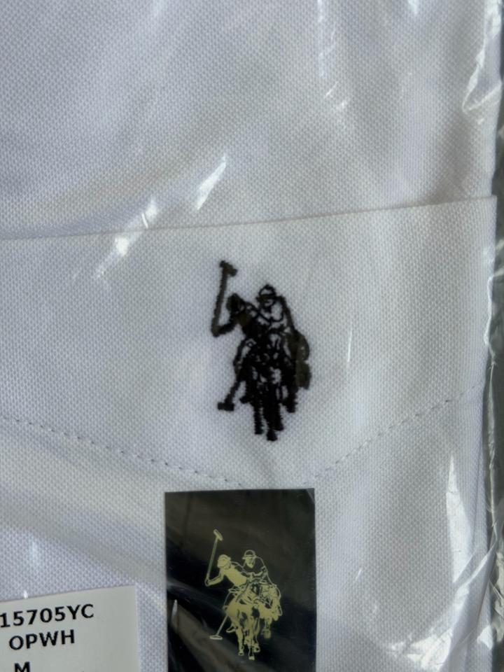 Белая рубашка мужская Us polo