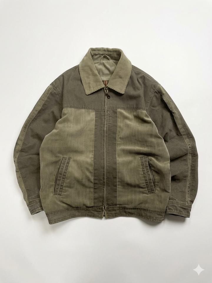 Vintage Corduroy Mix Bomber Jacket