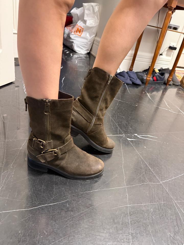 Замшевые сапоги 38