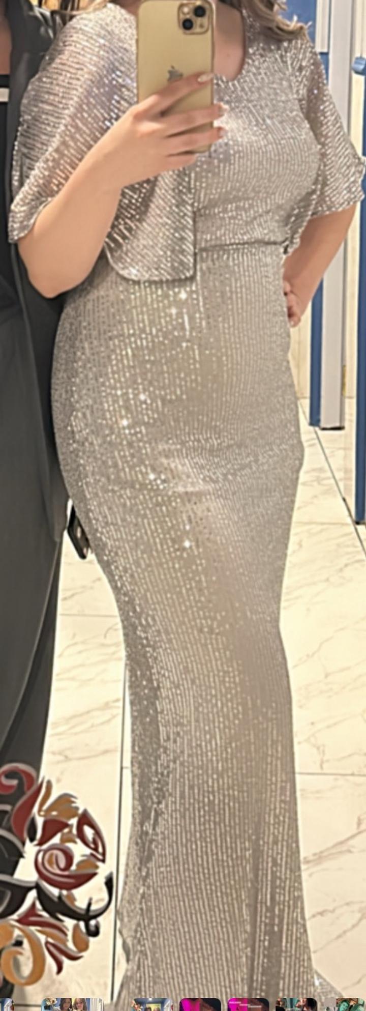 Серебро платье-пайетки