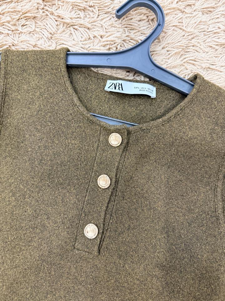 ZARA платье оливкого цвета