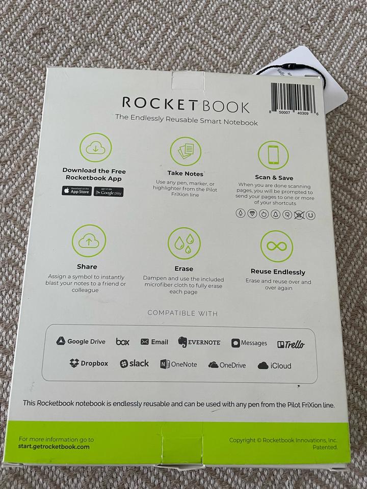умный» блокнот Rocketbook Core в самом удобном формате Executive(размер прим.А5