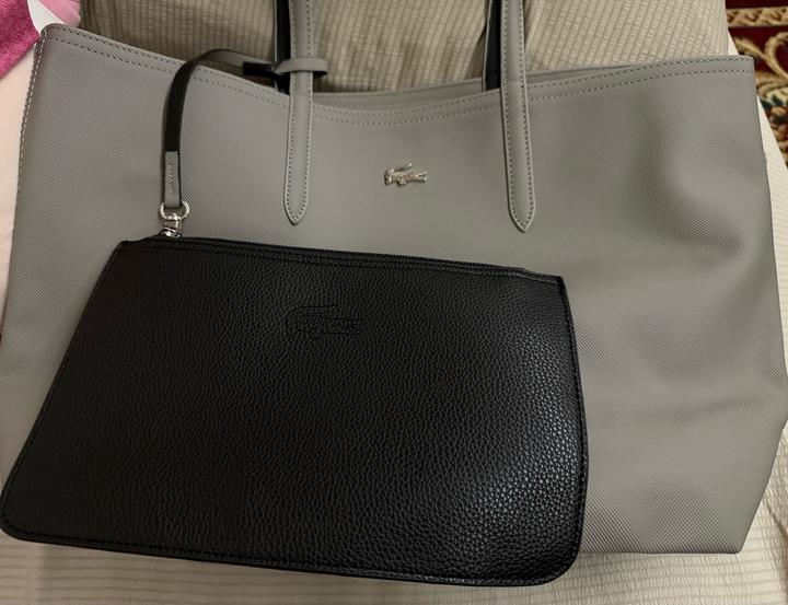Lacoste Tote Bag серый, черный