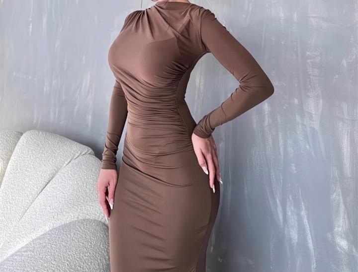 Длинное платье шоколадного цвета 🤎