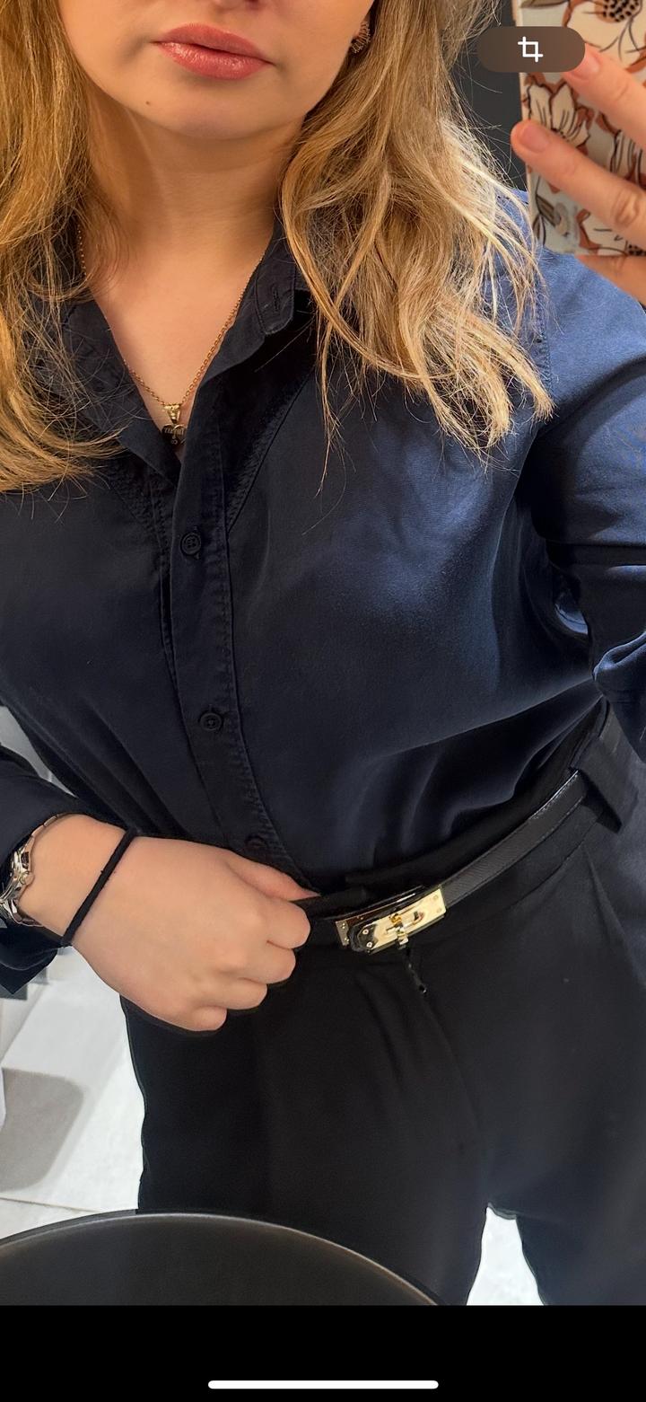 Рубашка темно синяя Massimo Dutti
