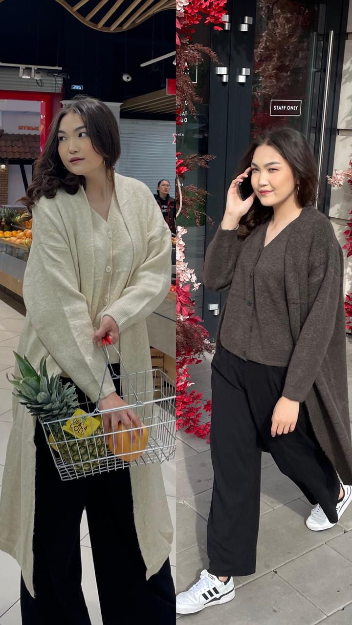 Двойка из жилета и кардигана