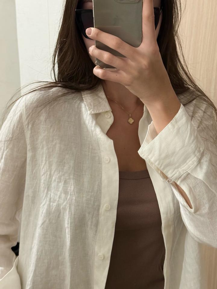 Белая рубашка 100% лен ZARA