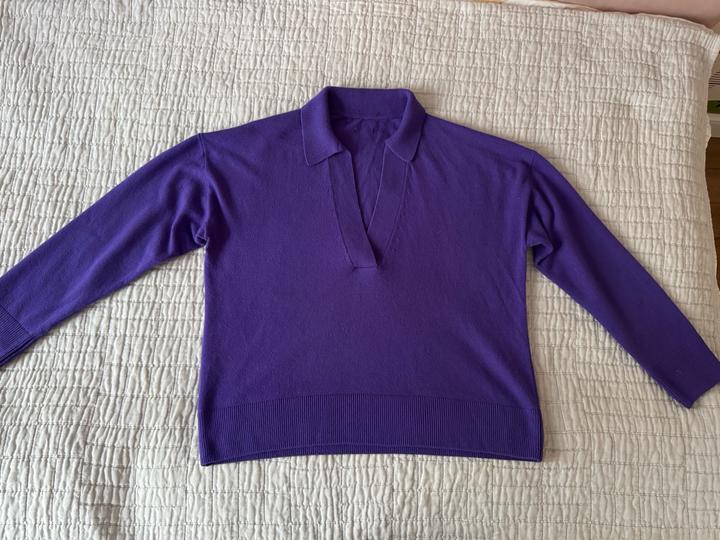 Фиолетовый свитер поло Massimo Dutti