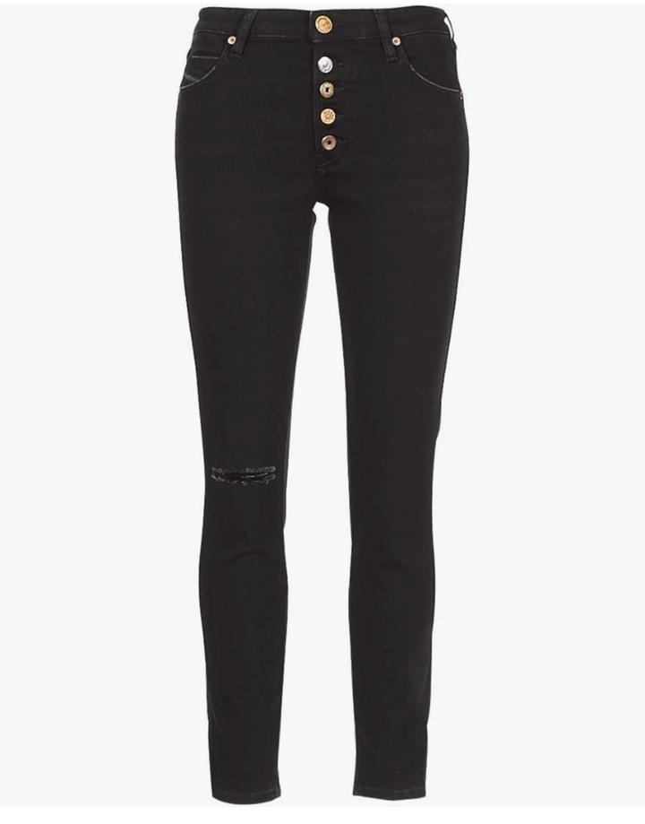 женские джинсы бренда Diesel имеют застежку на пуговицы и декоративный разре