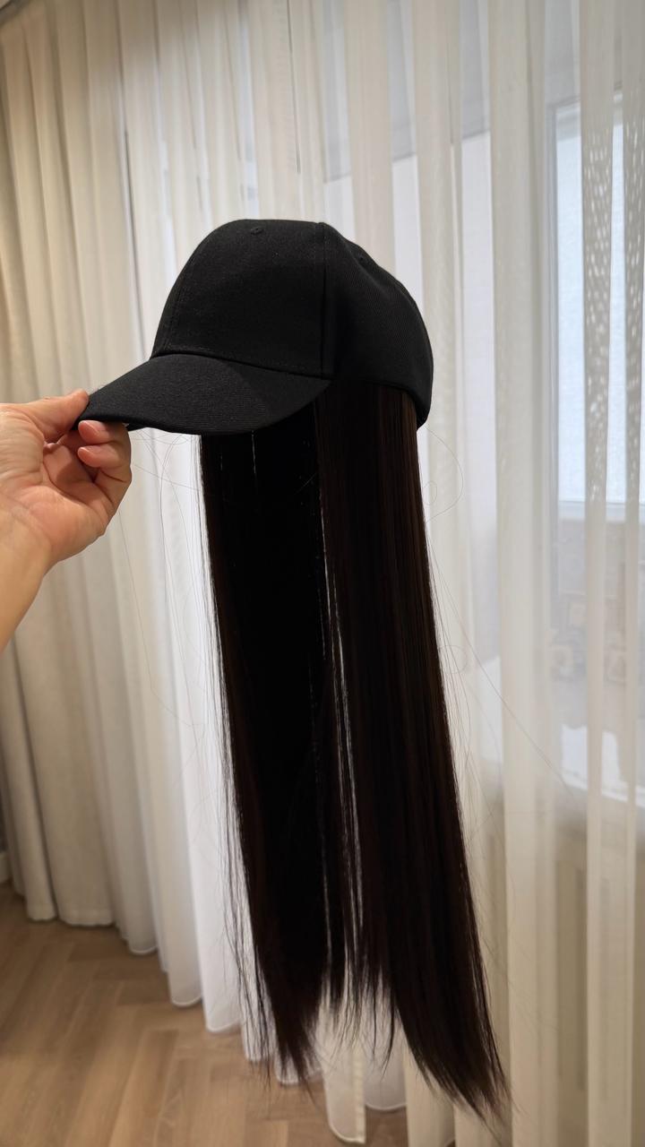 Бейсболка кепка с волосами