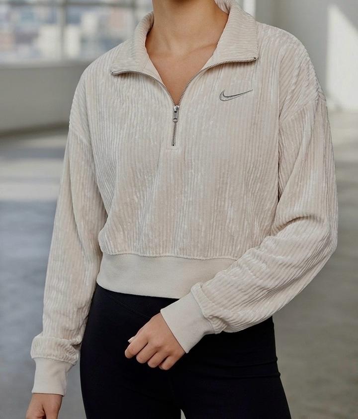 Белая укороченная зип-худи NIKE (оригинал)