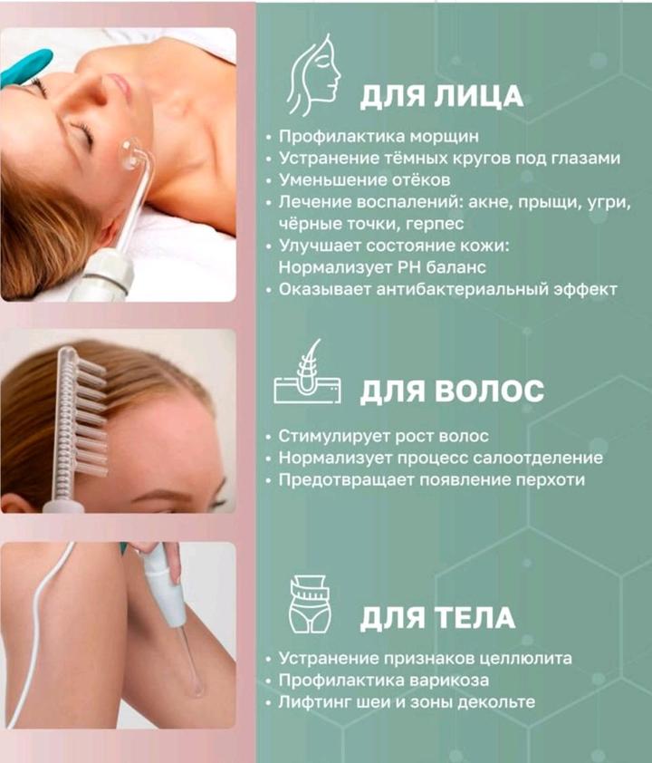 Дарсонваль по уходу за кожей лица, тела, волос.
