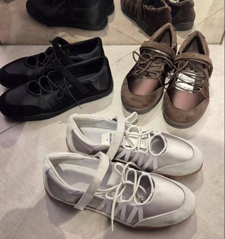 Балетки серый, черный