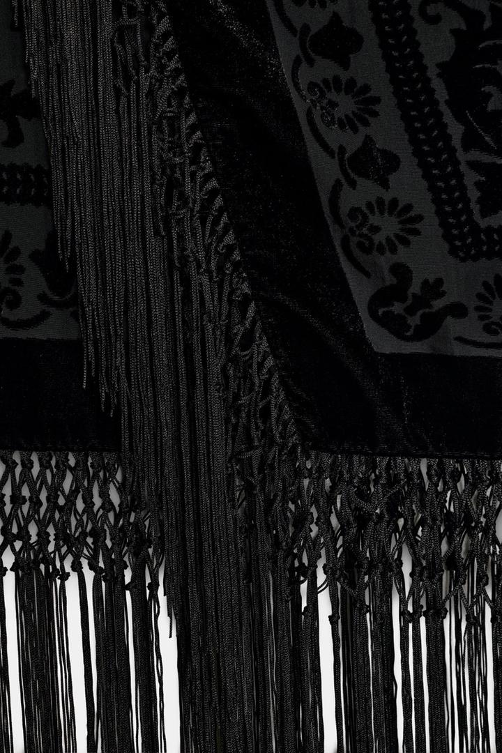 Юбка-парео с бахромой из велюра