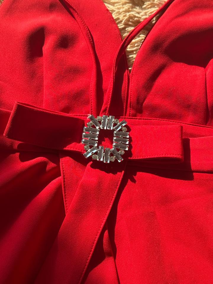 Красное платье ZARA мини