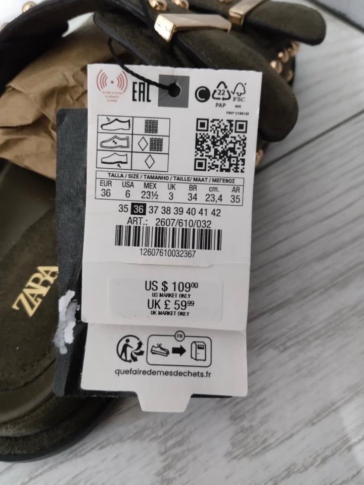 Шлёпки Zara