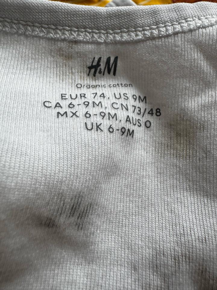 🦒 Боди H&M Organic Cotton 9–12 мес 🌿